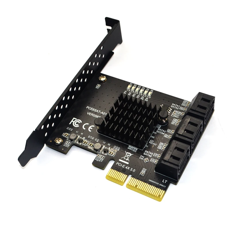 Sata pci e adaptador 6 portas sata 3.0 para pci express x4 placa de expansão sata3.0 pcie pci-e sata controlador para hdd asmedia asm1166