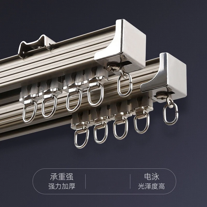 Thicken curtain track pulley straight guide rail top mounted hook type mute single and double side mounting | Обустройство дома