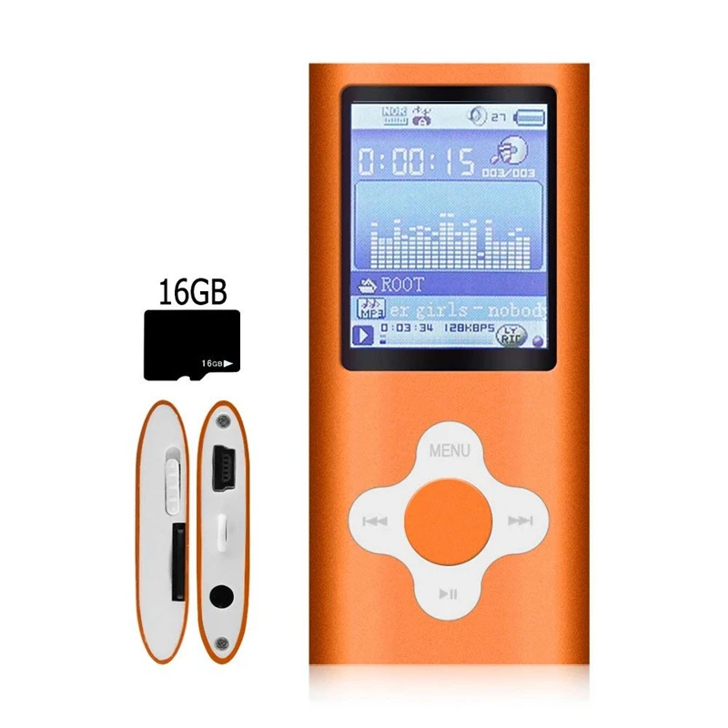 Стильный Mp3/Mp4 плеер с 16 Гб Micro-Sd карты, поддержка просмотра фото, мини Usb порт 1,8 ЖК-дисплей, Цифровой музыкальный плеер, медиаплеер, МП