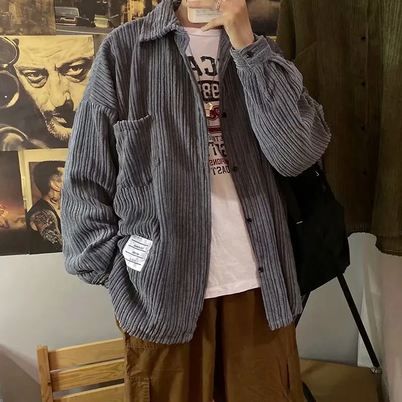 Autumn and Winter New Casual Corduroy Men's jacket Fashion Solid Color men jacket Loose All-match jackets coats 2020