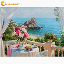 

CHENISTORY Painting By Numbers For Adults Children HandPaint Flower Ocean Scenery Photo Canvas By Number Home Decor Wall Arts