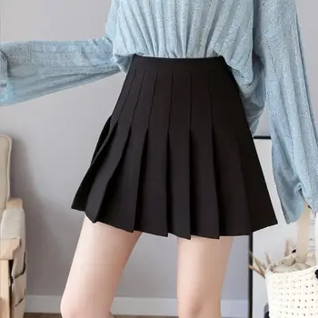 

Sexy Women Pleated Skirt Lovely Girl School Uniform Skirt Solid High Waist Mini Skirts Cute Female Pleated Mini Skirts