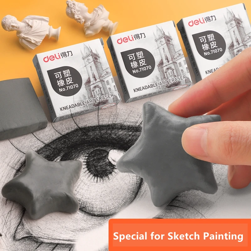 Deli Art Eraser Plasticity Rubber Soft Kneaded Erasers For Artist Drawing  Design Highlight Sketch Plasticine Stationery