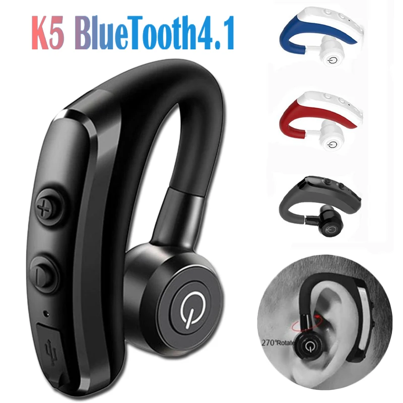 Беспроводные наушники K5 Ear hook музыкальные водонепроницаемые спортивные работают