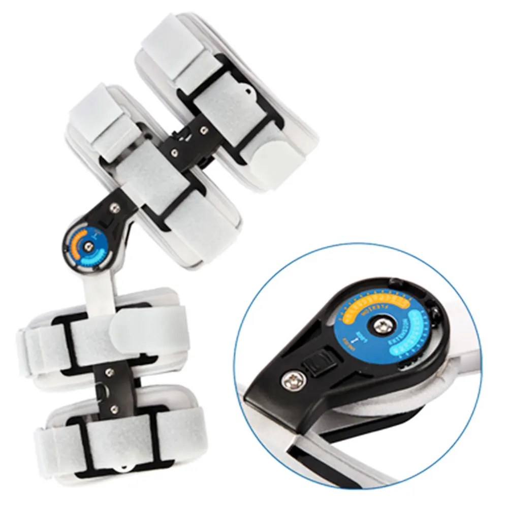 Hinged ROM Knee Brace Support Adjustable Surgical Fixation Stabilization Fracture Support Knee Leg Brace Sports Pain Relief Pads