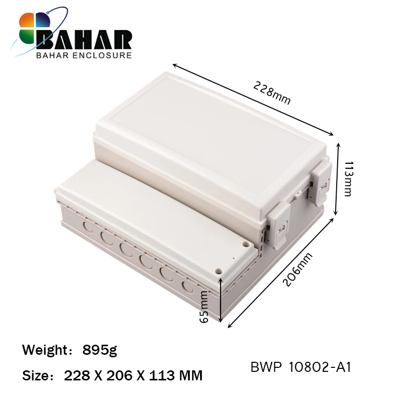 BWP10802-A1 Водонепроницаемая распределительная коробка diy наружная распределительная коробка для проводов ABS пластиковый корпус Электрический корпус для установки коробки 228*206*113 мм - Цвет: BWP10802-A1
