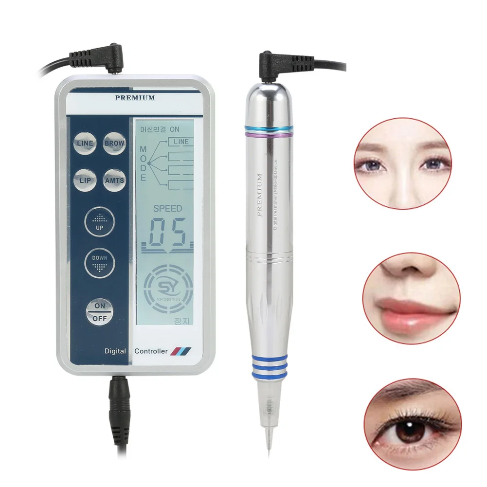 

New Permanent makeup Microblading Pen Professional Eyebrow Lip Eyeliner Tattoo Machine Set + Microblading Gun Cartridge Needles