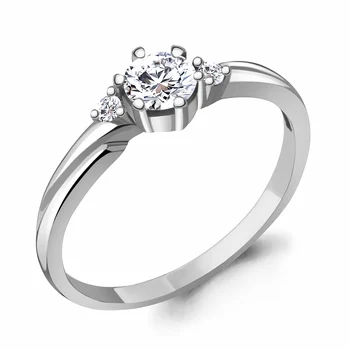 

AQUAMARINE classic ring with cubic, silver 925