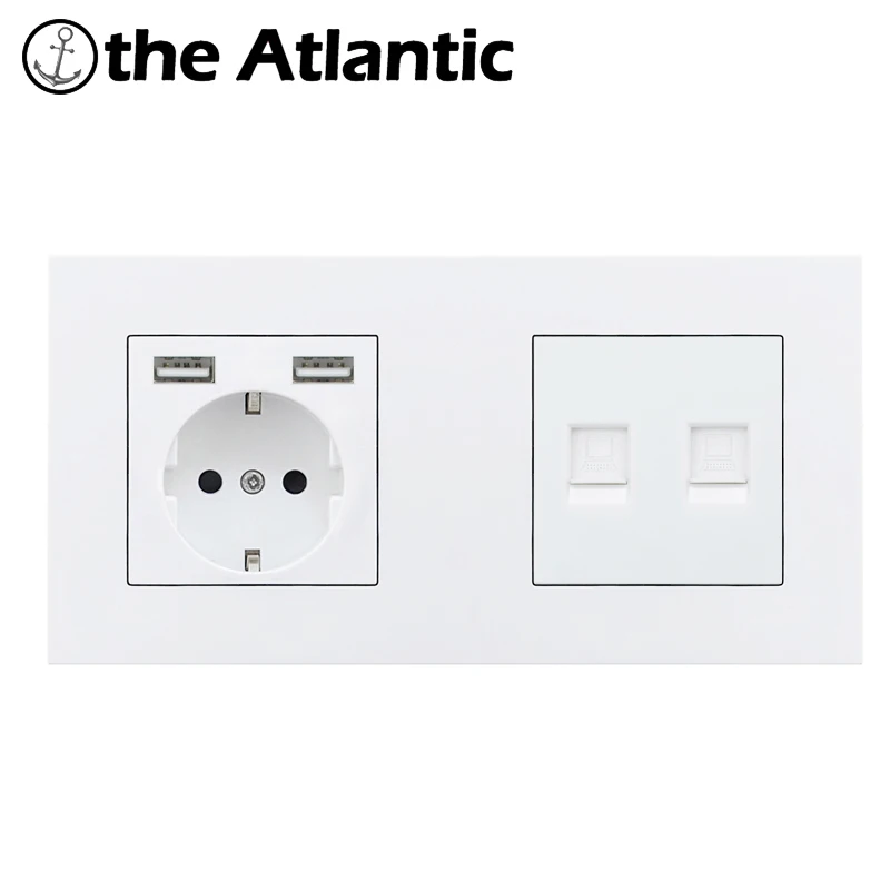 Alectric DE стандарт ЕС вилка двойная розетка RJ45 ТВ Televison компьютерная розетка настенная электрическая розетка двойной USB