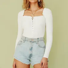 Квадратный воротник осеннее; со сборками; короткие женские футболки для йоги спортивные топы с длинными рукавами, спортивный костюм с продолжать работать Кнопка Фитнес A6