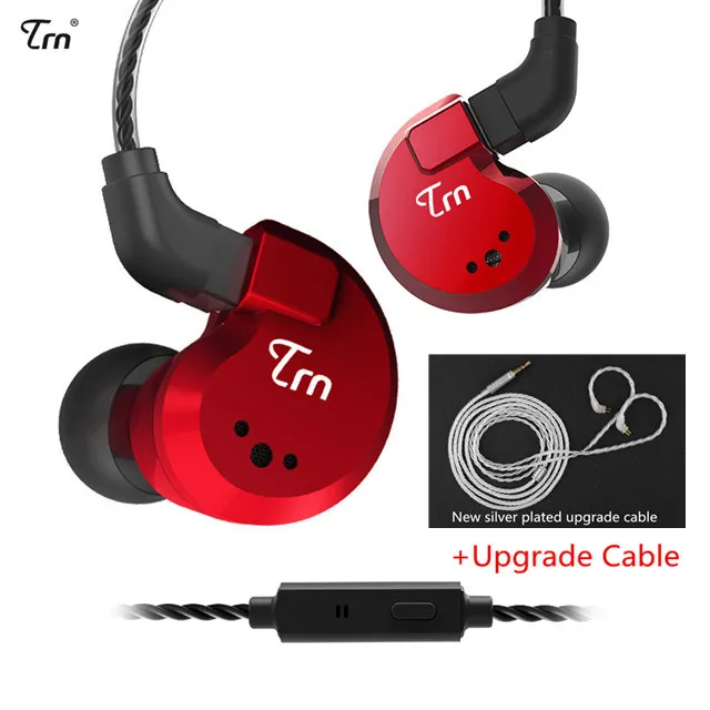 red mic silver TRN V80 2DD 2BA гибридные наушники-вкладыши Hi-Fi Monito спортивные наушники для бега наушники со съемным кабелем ZST V30 ES4 24h - Цвет: red mic silver