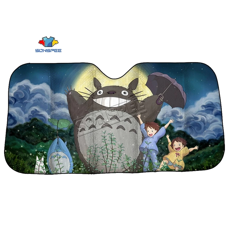 3D печать Hayao Miyazaki Animationg Мой сосед Тоторо солнцезащитные очки Авто ветровое стекло тенты автомобиля Защита от солнца на переднее стекло крышка