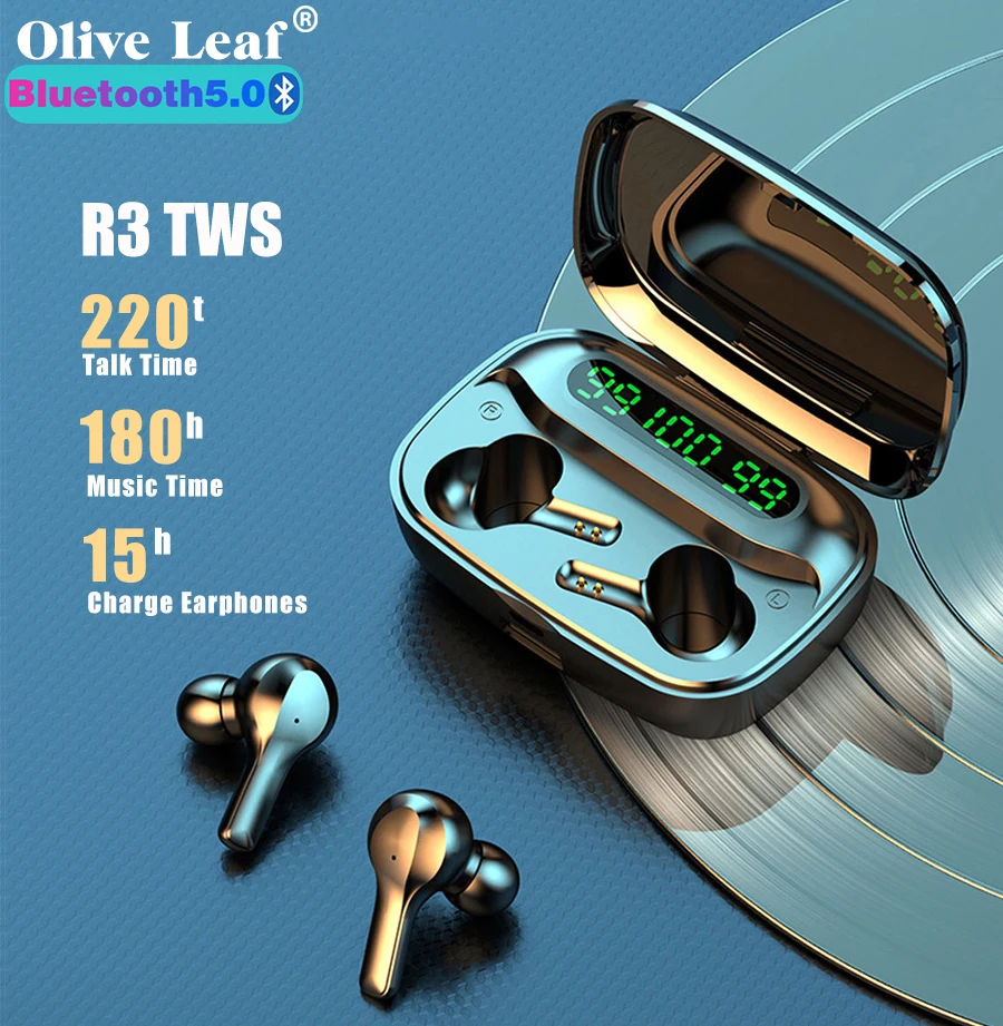 R3 наушники вкладыши TWS Bluetooth V5.0 бинауральные True беспроводные объемное звучание