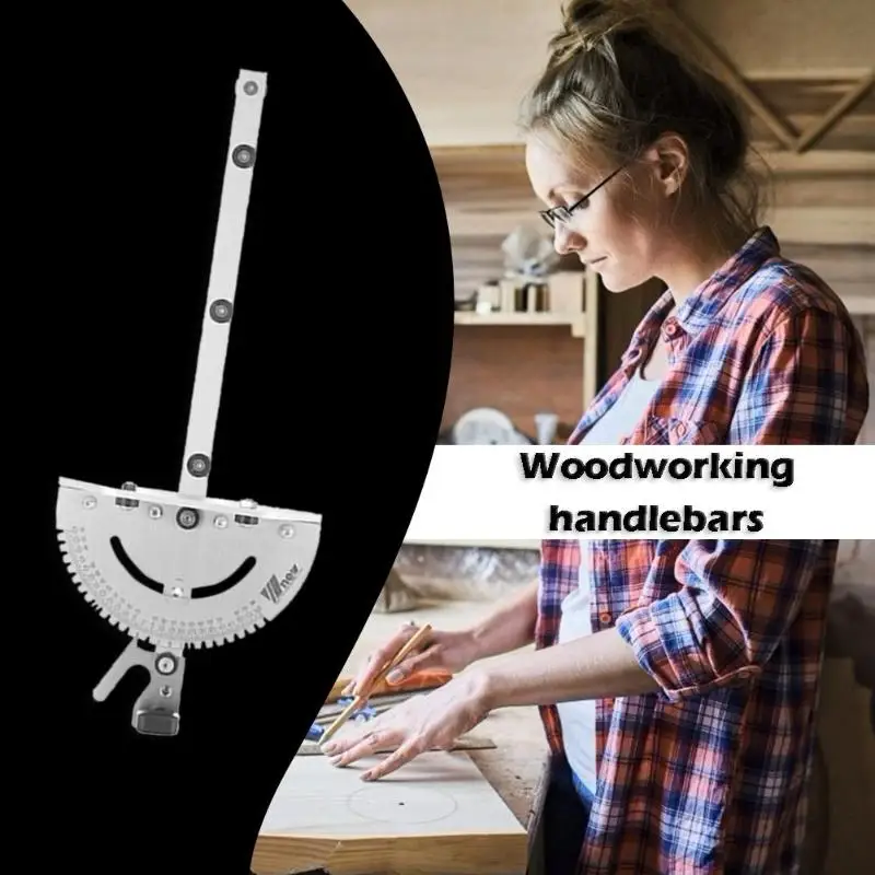 

DIY Miter Gauge Push Bar Sawing Assembly Ruler Aluminum Alloy/Brass Handle Practical for Table Saw Router Woodworking Tools