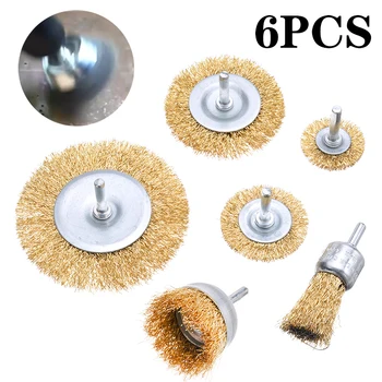 

6pcs Steel Grinding Wire Brushes 30-95mm Polishing Brush Wheel Rotary Grinding Cup For Metal Rust Clean Deburring Polishing