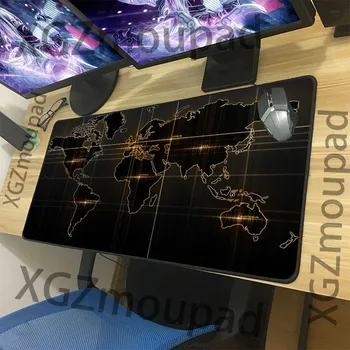 

XGZ Fashion Map Printing Custom Large Mouse Pad Black Precision Lock Edge Computer Keyboard Desk Mat Rubber Non-slip Coaster Xxl