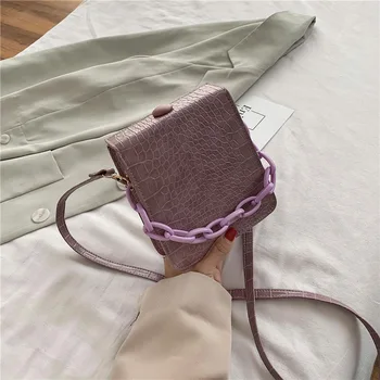 

Crocodile pattern small square bag 2020 summer new bag female chain portable female bag texture shoulder messenger bag