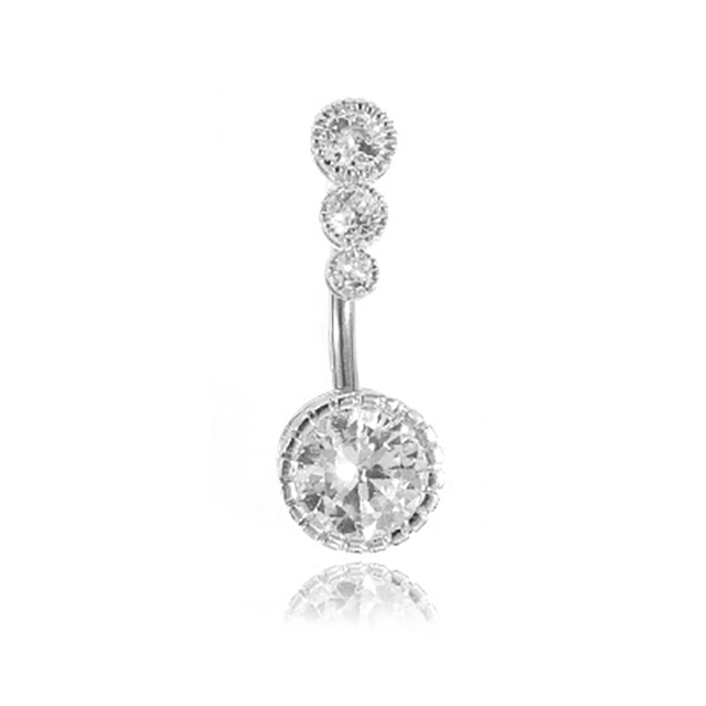 Sexy Navel Piercing Belly Ring Belly Button Rings Barbell Bar Zircon Dangling Ombligo Party Round for Woman Body Jewelry 14g