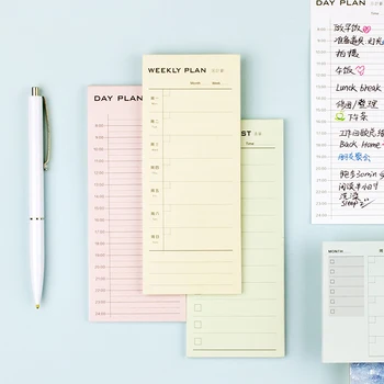 

30 Sheets/pack Detailed List Sticky Notes Memo Pad Notepad Daily Memos Planner Journal Office Stationery