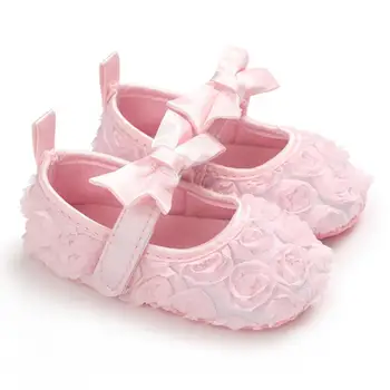 

Fashion Cute Baby Girls Lace Flowers Moccasins Butterfly-knot Anti-Slip Princess Shoes Casual Toddler Soft First Walker Hot Sale