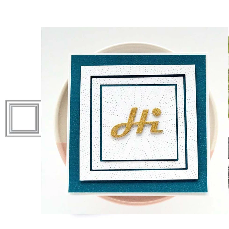 

JC Square Background Metal Cutting Dies for Scrapbooking Die Cut Stencil Handmade Paper Card Making Model Mold Craft Decoration