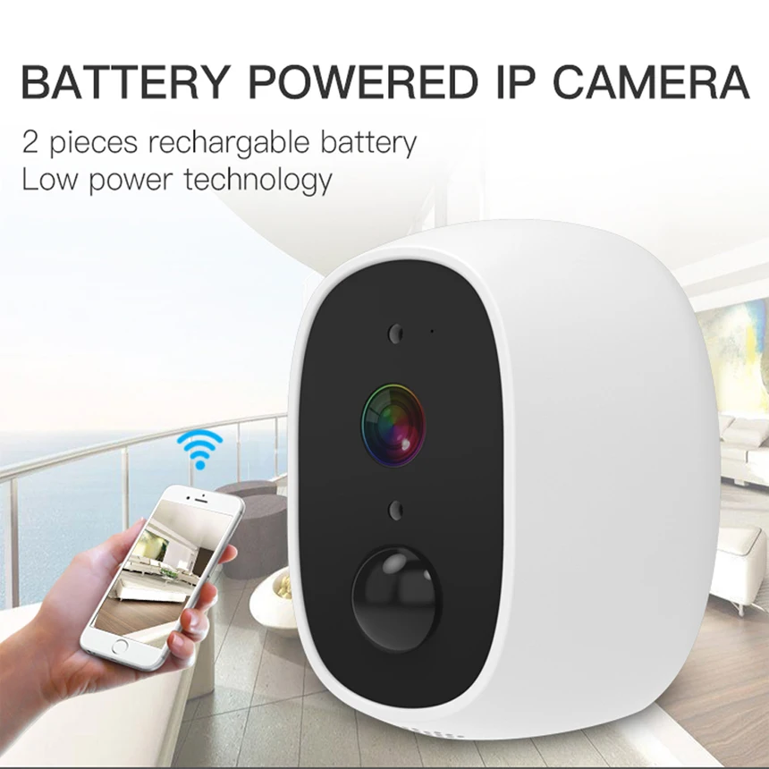 Hebeiros 1080P мини батарея Wi-Fi Камера уличная IP66 водонепроницаемая IP камера PIR детектор движения камеры видеонаблюдения безопасности CCTV