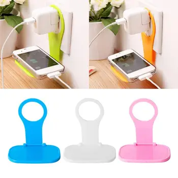 Mobile Phone Charger Wall Hanger Tidy Folding Universal Phone Charging Rack Holder Wall Plug Charger Mount tanie i dobre opinie CN (pochodzenie) Z tworzywa sztucznego Support Wholesale Support Retail