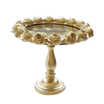 Свадьба в европейском стиле десертный стол торт стенд ювелирные украшения с зеркалом лоток золотой торт десерт стойки украшения послеобеденная закуска к чаю лоток - Цвет: I  27.5x20.5cm