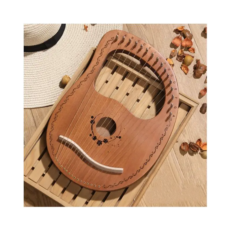Portable Wooden Lyre Harp 16 String Notes Harp Stringed Musical Instrument Kit Q6PB