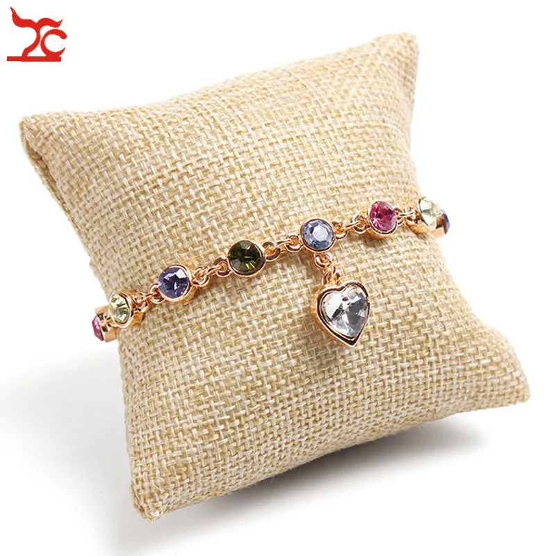

necklace display bracelet Cases & Displays Small Pillow Cushion Bracelet Bangle Wrist Watch Jewelry Display Holder Showcase