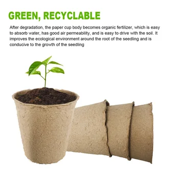 

10/50/100 Pcs Peat Pots Pulp Flower Pot Nursery Planting Seed Starting for Garden Seedlings PI669