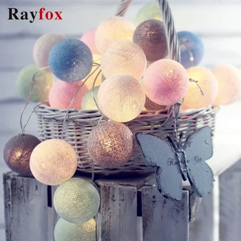 

6CM Fairy Cotton Balls String Lights Christmas Decorations For Home Garland Lights Lantern Outdoor Garden Wedding Decor New Year