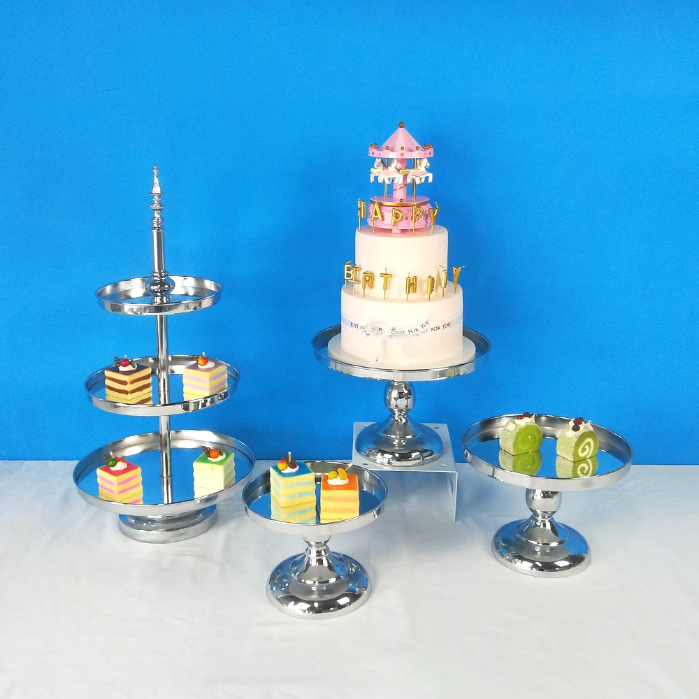 Tobs зеркальная подставка для торта башня с гальваническим покрытием Серебряное свадебное украшение 2 и 3 уровня дисплей для кекса золотая металлическая подставка для кекса