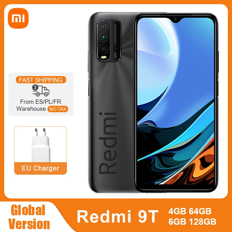 Versión Global Xiaomi Redmi note 9 T 9 T 4GB 64GB / 128GB Smartphone Snapdragon 662 48MP Quad Camera 6000mAh 6,53 FHD + 9 T