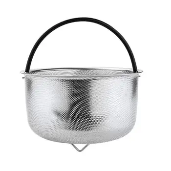 

Stainless Steel Steamer Basket Pressure Cooker Accessories Large Capacity Steam Basket for 6 Quart Insert Strainer with Handle