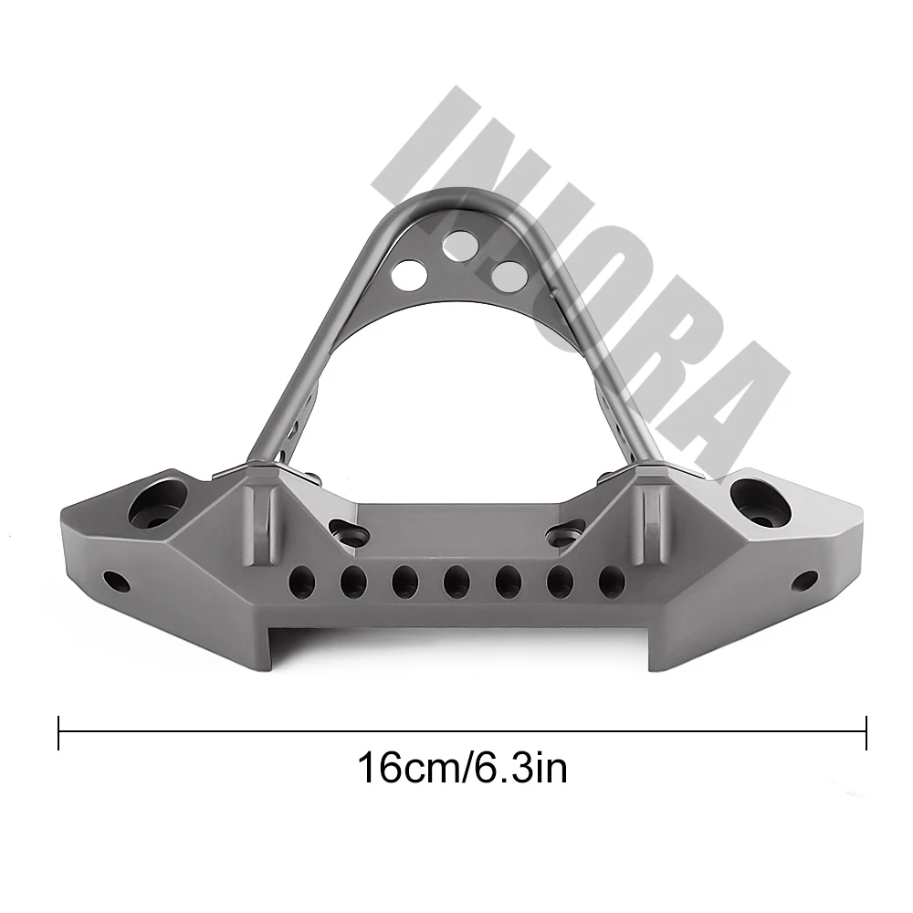 INJORA серый металлический передний бампер с светильник для 1/10 RC Гусеничный автомобиль Traxxas TRX4 TRX-4 осевой SCX10 и SCX10 II 90046 90047