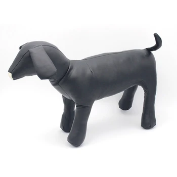 

Leather Dog Mannequins Standing Position Dog Models Toys Pet Animal Shop Display Mannequin Black M