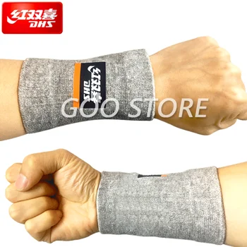 Dhs Tafeltennis Polsband Wrist Protector Carbon Fiber Ping Pong Badminton Unisex Sport Zweet Band Brace Doek Zweetband