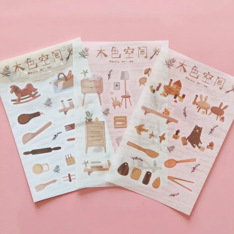 3 листа/упаковка деревянные поделки | Канцтовары для офиса и дома