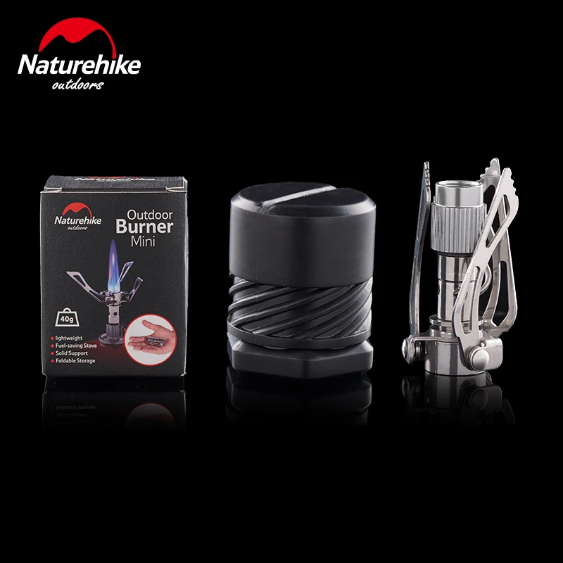 Naturehike мини Сверхлегкий Открытый кемпинг газовая плита Карманный пикника приготовления пищи Складная горелка нержавеющая сталь посуда 3000 Вт