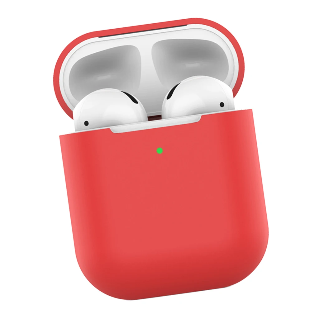 Red Силиконовый чехол для Airpods защитный чехол из поликарбоната для Apple Airpod защитная оболочка аксессуары для воздуха в капсулах - Цвет: Red