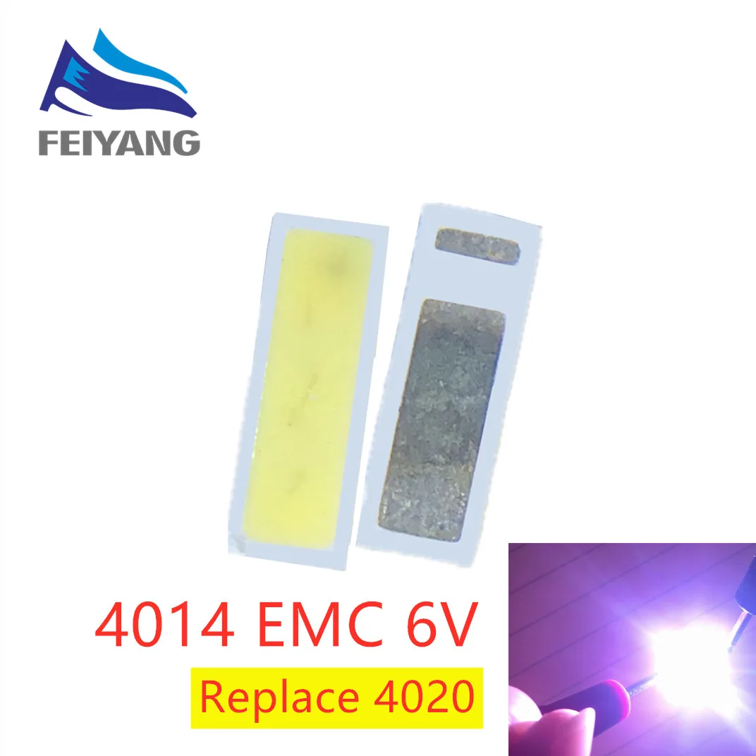 200 шт. Сеул 4014 SMD СВЕТОДИОДНЫЙ ные бусины холодный белый 1 Вт 6 в 4020 мА для