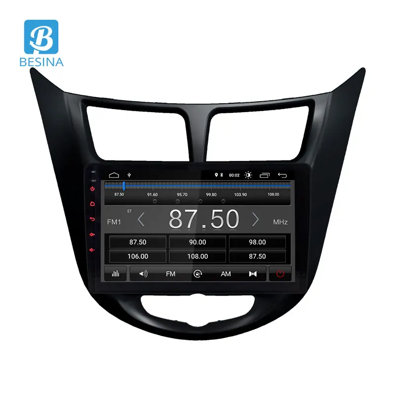 Besina Android 9,0 автомобильный мультимедийный плеер для hyundai Solaris accent Verna 2011- 1 Din автомагнитола gps навигация стерео аудио