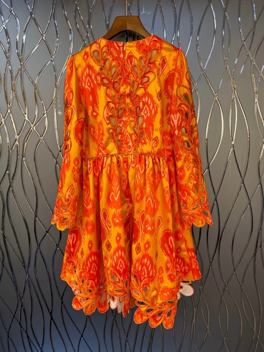 Новое Женское осеннее и зимнее тонкое платье с длинными рукавами и принтом 1127
