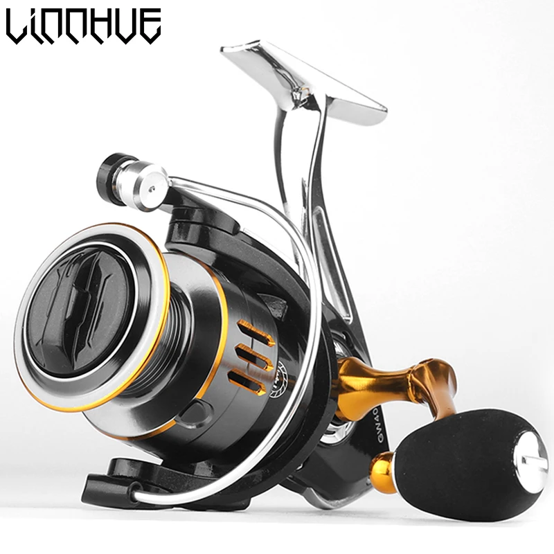 

LINNHUE 2020 Fall New Fishing Reel GW1000-7000 Metal Body Handle Spool Spinning Reel Max Drag 8kg Powerful For Bass Reel Fishing