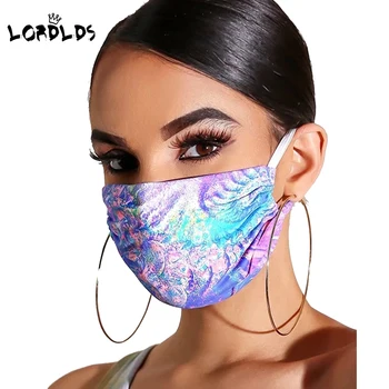 

LORDLDS Face Mask Women Printed 5pc Reusable Breathable Mouth Cover PM2.5 Outdoor Fashion