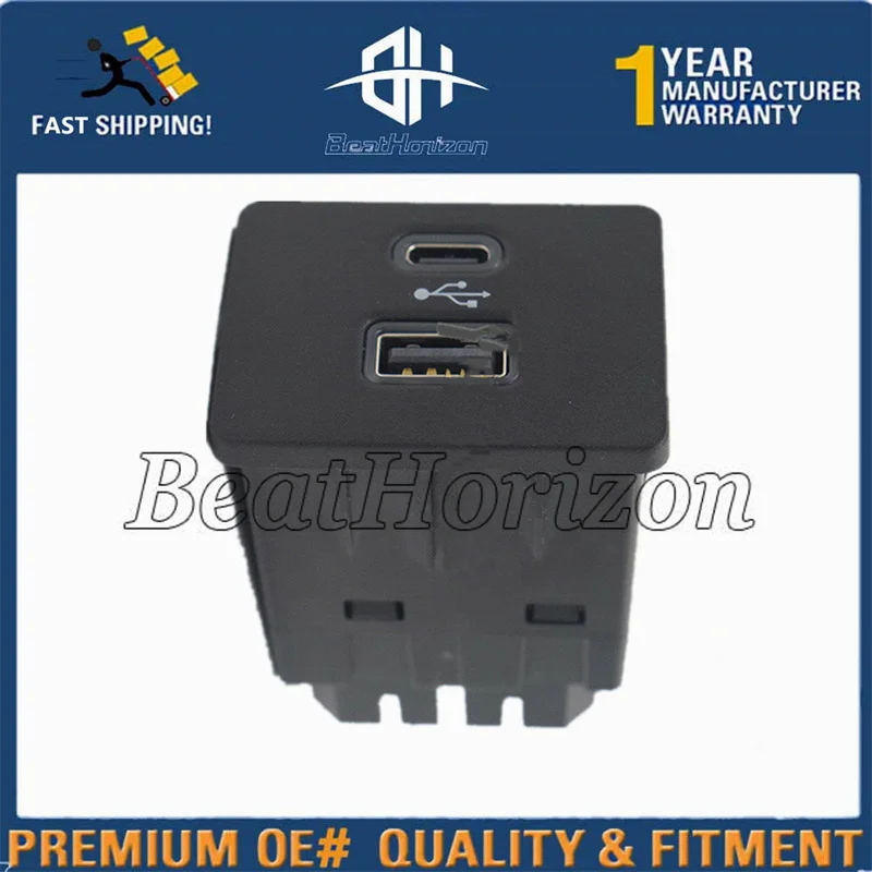 Per Ford Focus Lincoln Sync 3 Type-C + Usb Dual Media Hub Box Modulo Scatola Di Immagazzinaggio Porta Di Ricarica Usb Oem:Lb5T-14F014-Cb