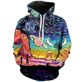 

3D print hoodies pullover hooded sweatshirts for men women lovers 2019 autumn fashion hip hop street wear rick and morty