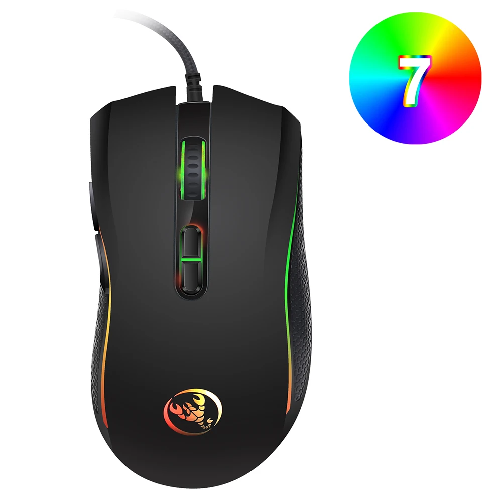 HXSJ A869 Mice 3200DPI 7 Buttons 7 colors LED Optical USB Wired Mouse Gamer Mice computer mice mouse Gaming Mouse For Pro Gamer