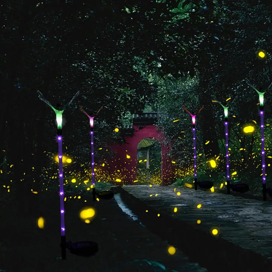 

LED Solar Powerd Butterfly Style RGB Lawn Lamp With Light Control For Outdoor Garden Courtyard